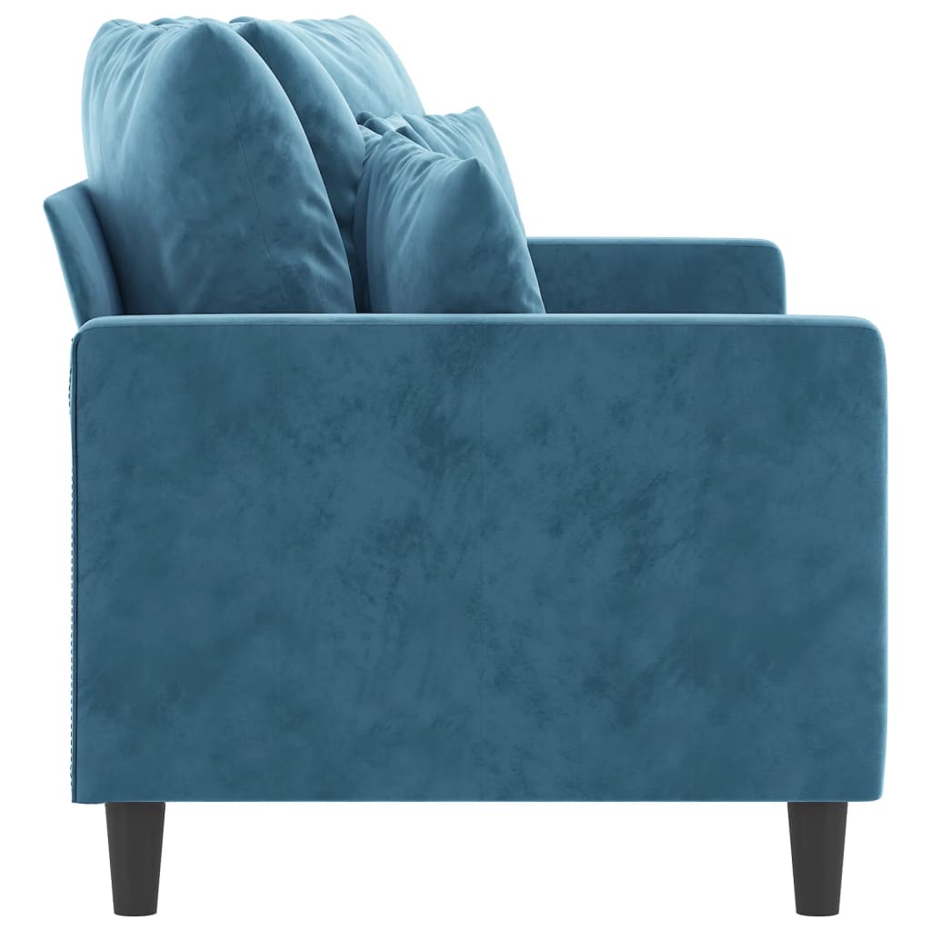 Canapé à 2 places Bleu 140 cm Velours - XIOS