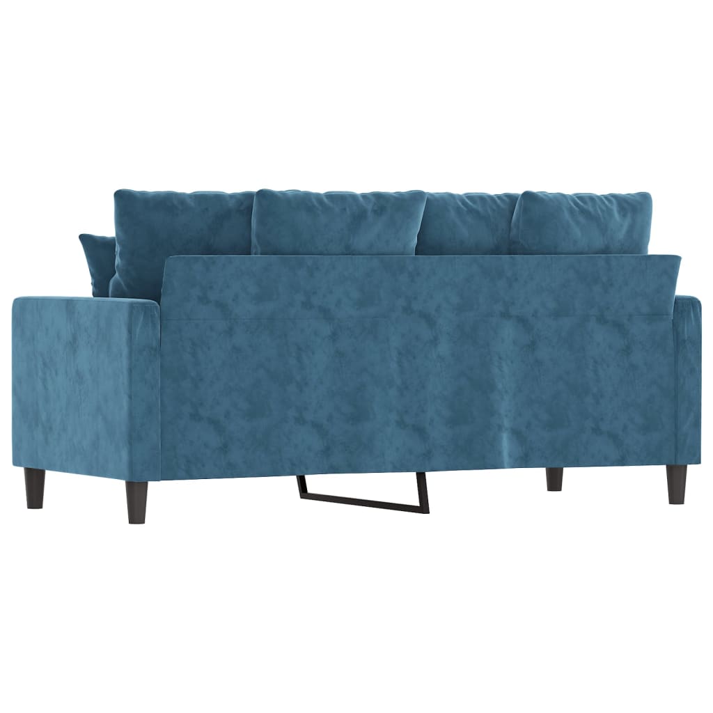 Canapé à 2 places Bleu 140 cm Velours - XIOS