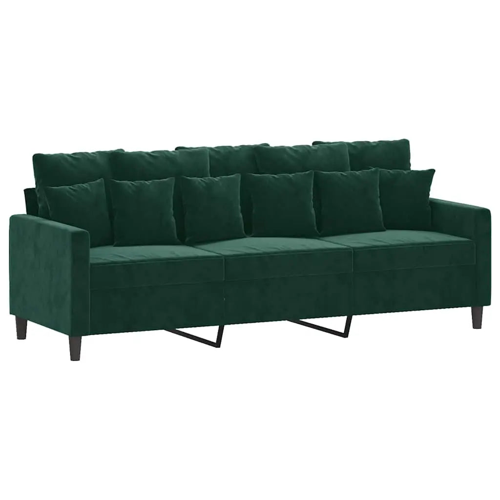 Canapé à 3 places Vert foncé 180 cm Velours - XIOS