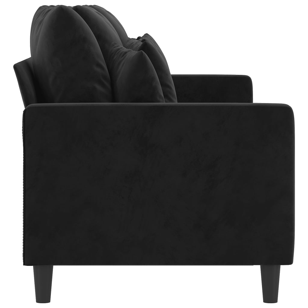 Canapé à 3 places Noir 180 cm Velours - XIOS
