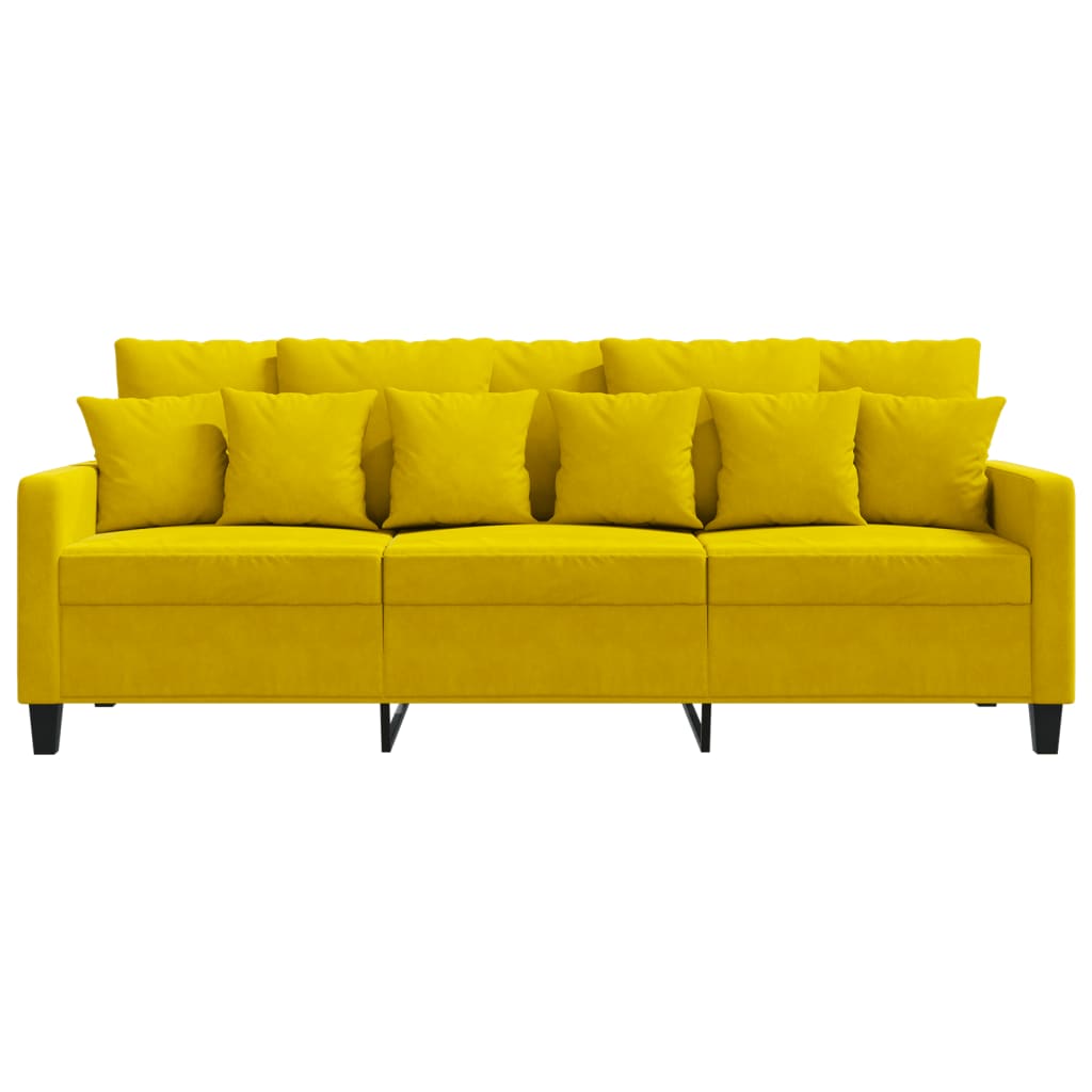 Canapé à 3 places Jaune 180 cm Velours - XIOS