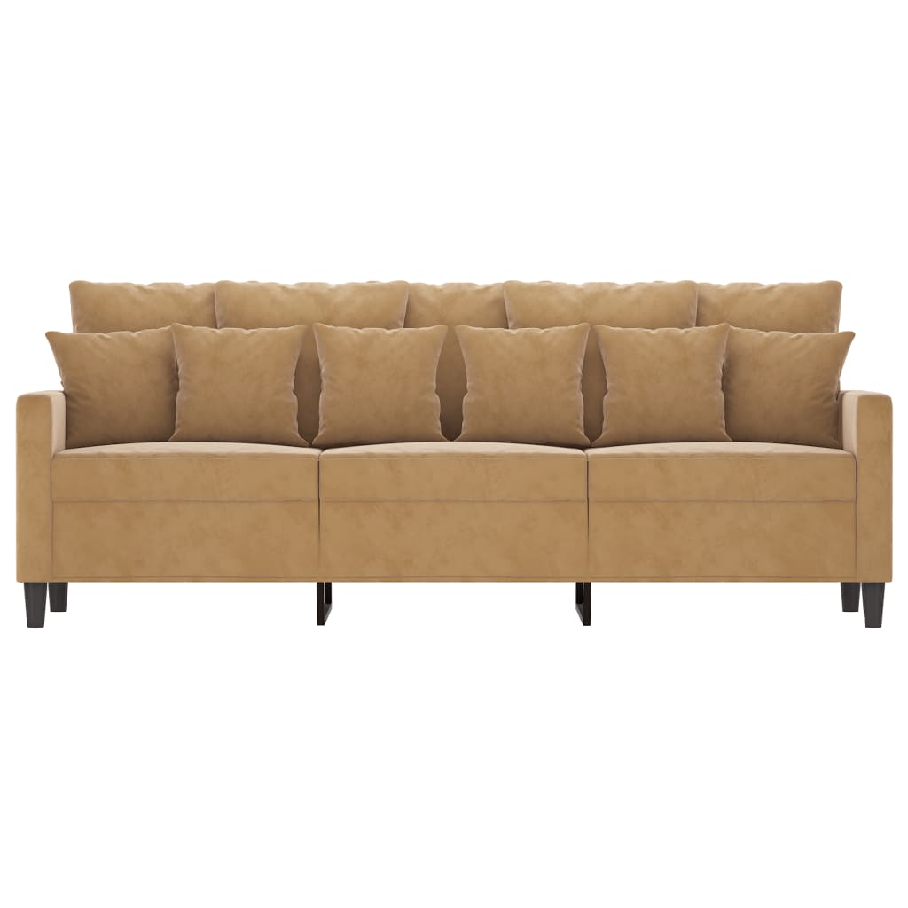 Canapé à 3 places Marron 180 cm Velours - XIOS