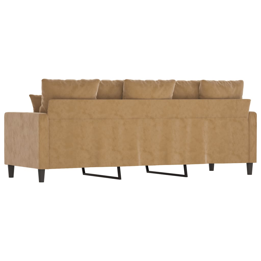 Canapé à 3 places Marron 180 cm Velours - XIOS