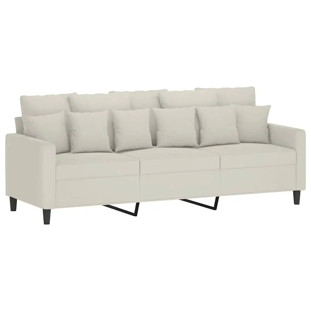 Canapé à 3 places Crème 180 cm Velours - XIOS
