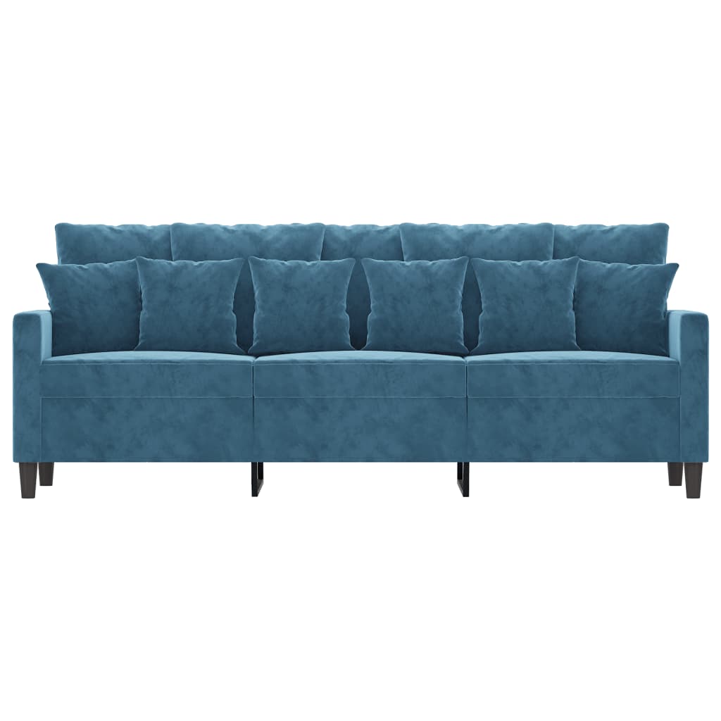 Canapé à 3 places Bleu 180 cm Velours - XIOS