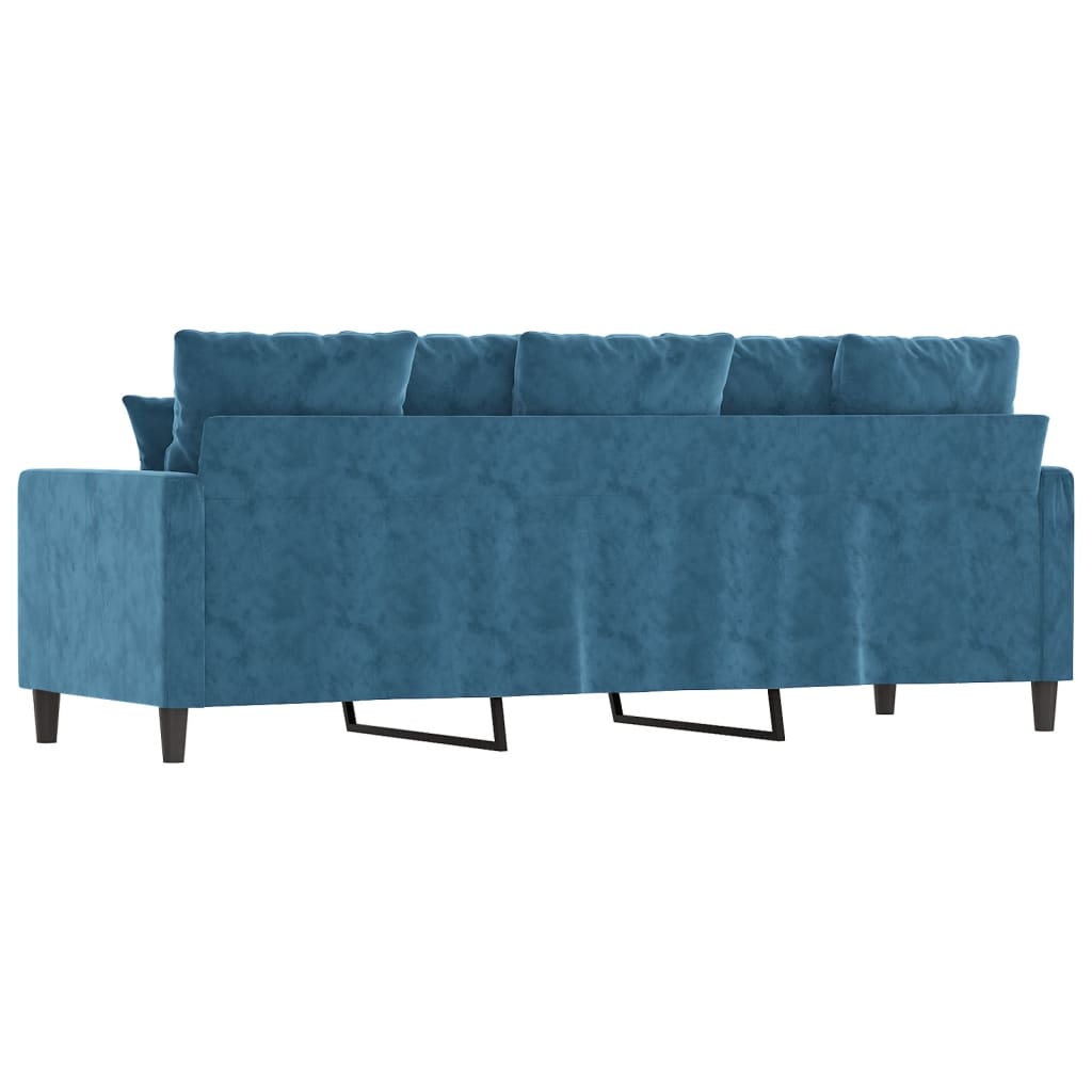 Canapé à 3 places Bleu 180 cm Velours - XIOS
