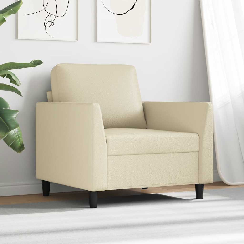 Fauteuil Crème 60 cm Similicuir - XIOS