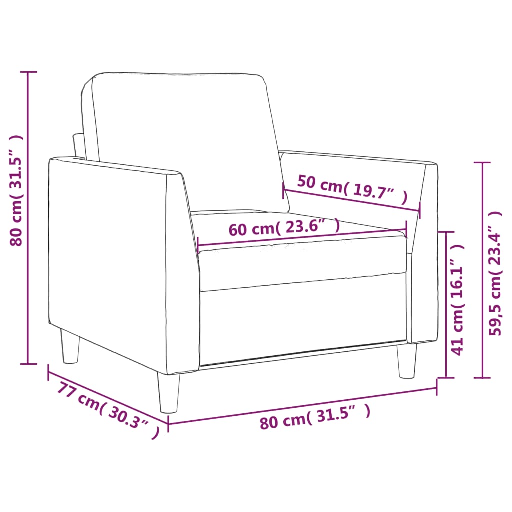 Fauteuil Gris 60 cm Similicuir - XIOS