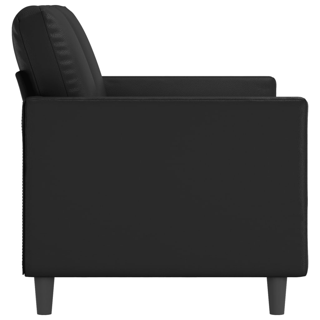 Canapé à 2 places Noir 120 cm Similicuir - XIOS