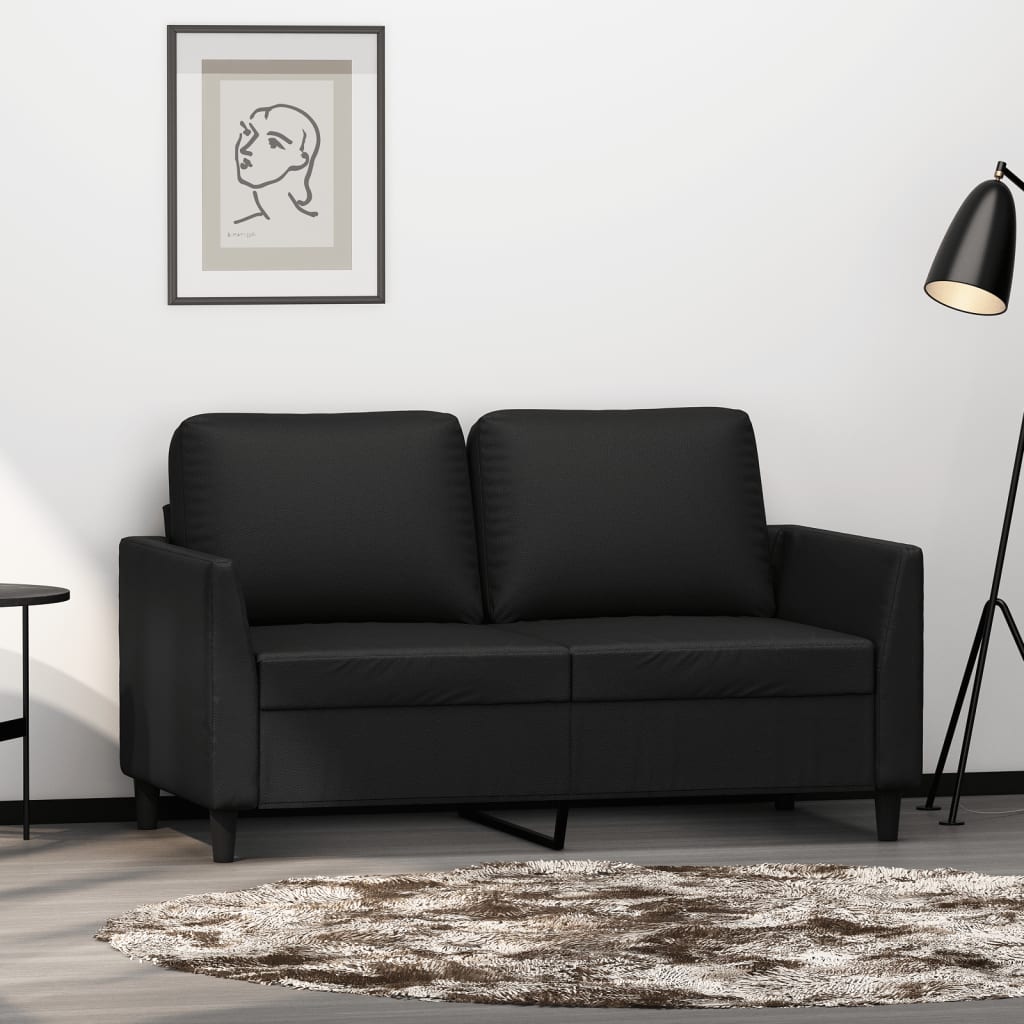 Canapé à 2 places Noir 120 cm Similicuir - XIOS