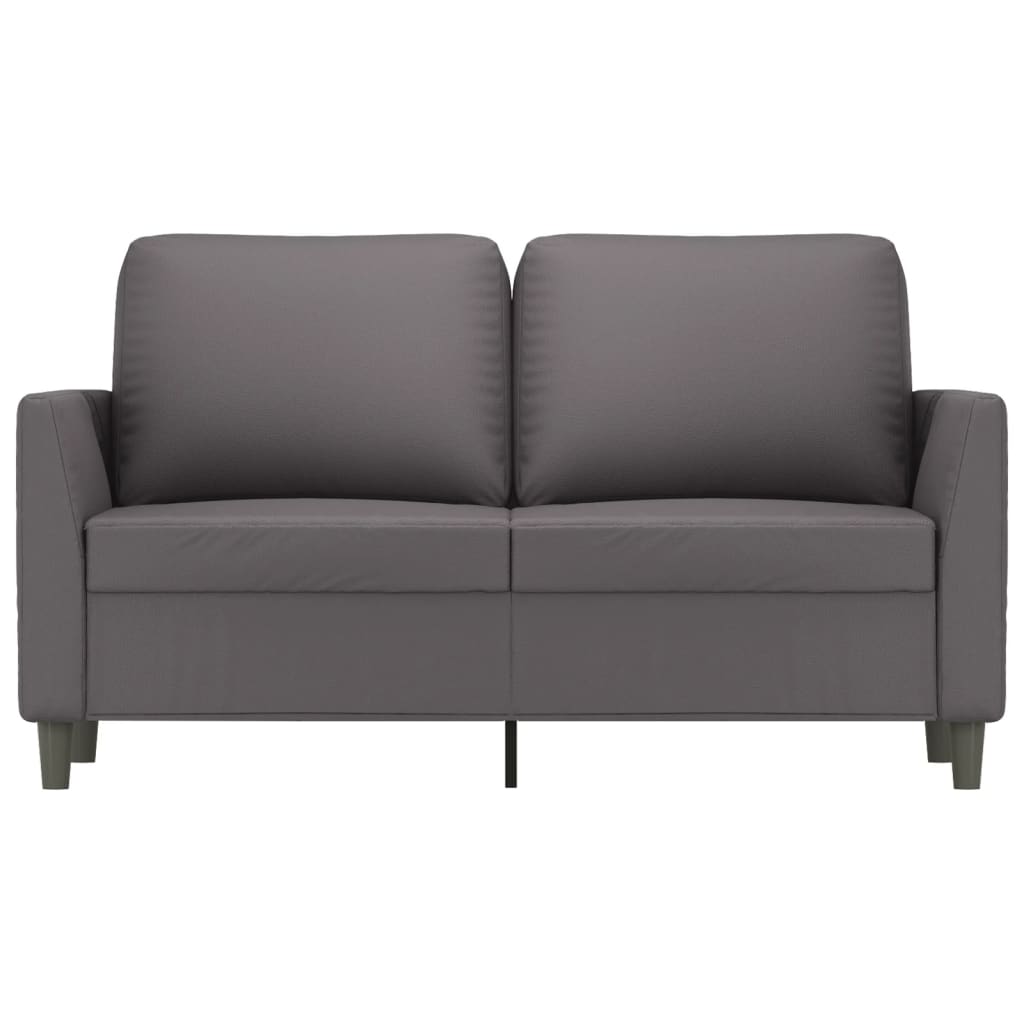 Canapé à 2 places Gris 120 cm Similicuir - XIOS