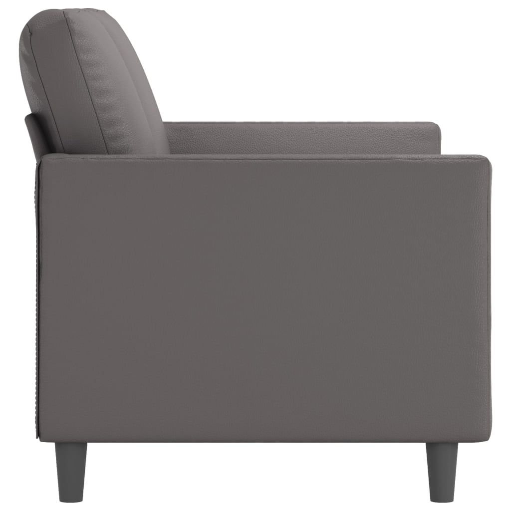 Canapé à 2 places Gris 120 cm Similicuir - XIOS
