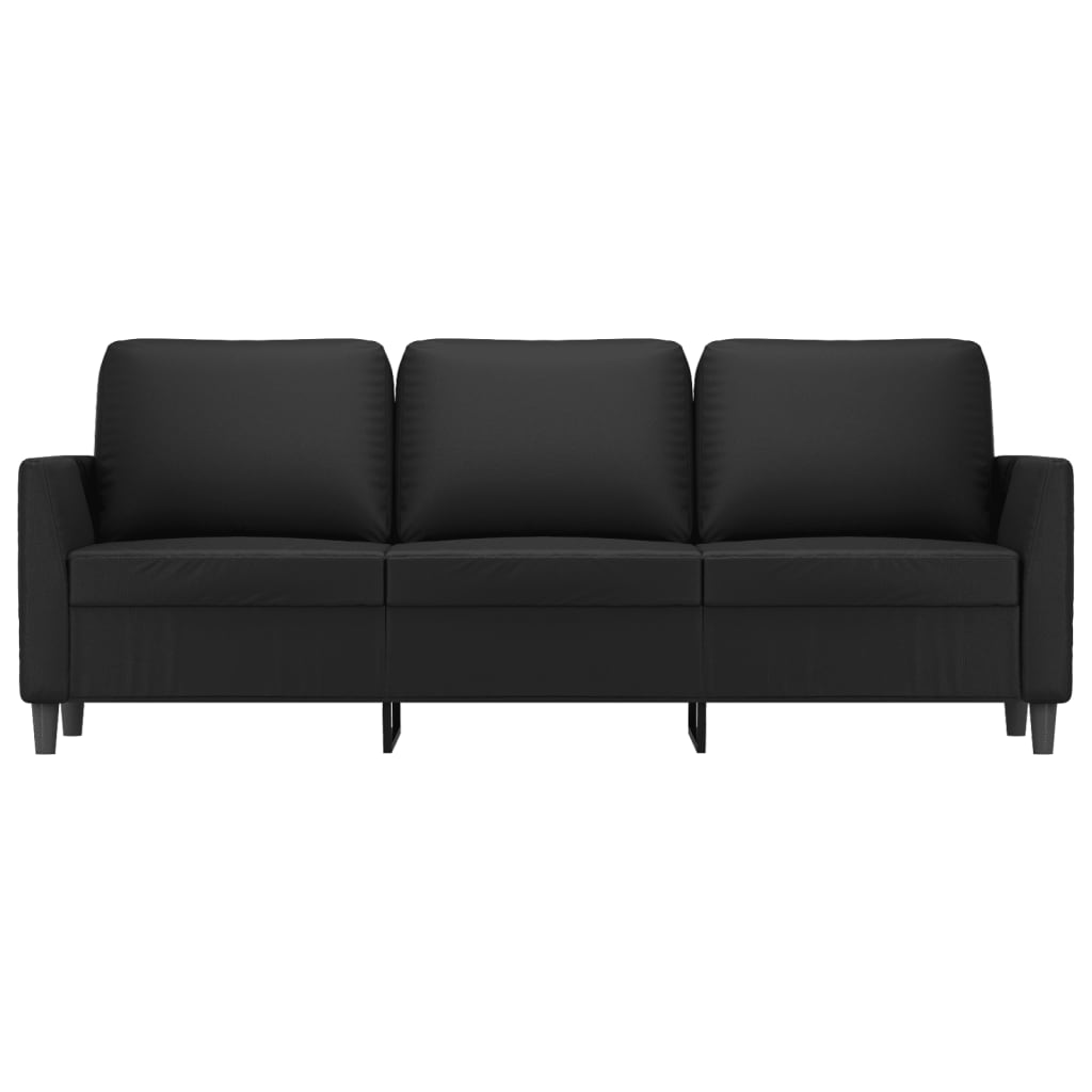 Canapé à 3 places Noir 180 cm Similicuir - XIOS
