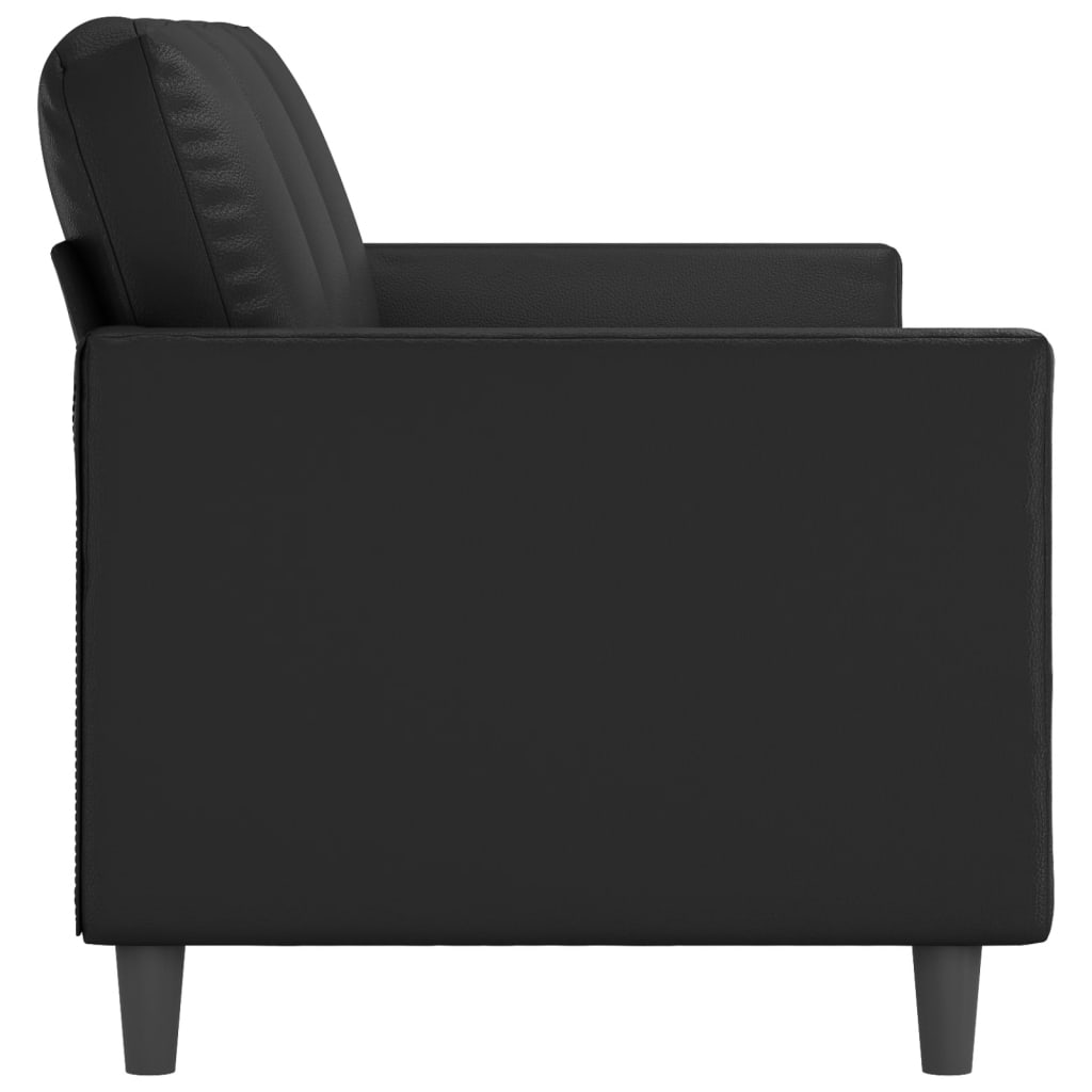 Canapé à 3 places Noir 180 cm Similicuir - XIOS