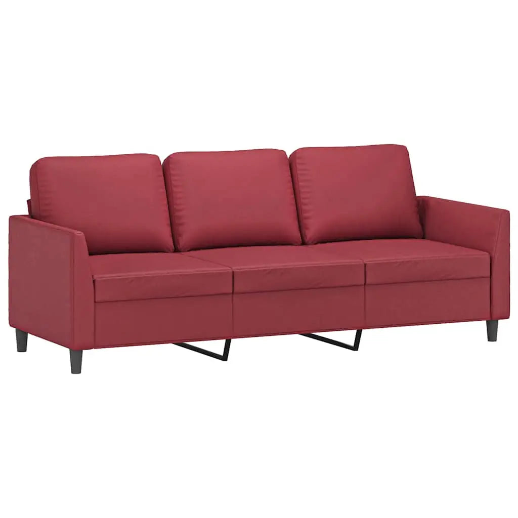 Canapé à 3 places Rouge bordeaux 180 cm Similicuir - XIOS