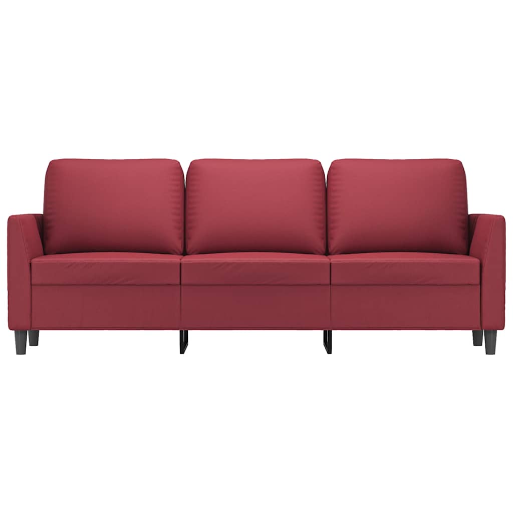 Canapé à 3 places Rouge bordeaux 180 cm Similicuir - XIOS