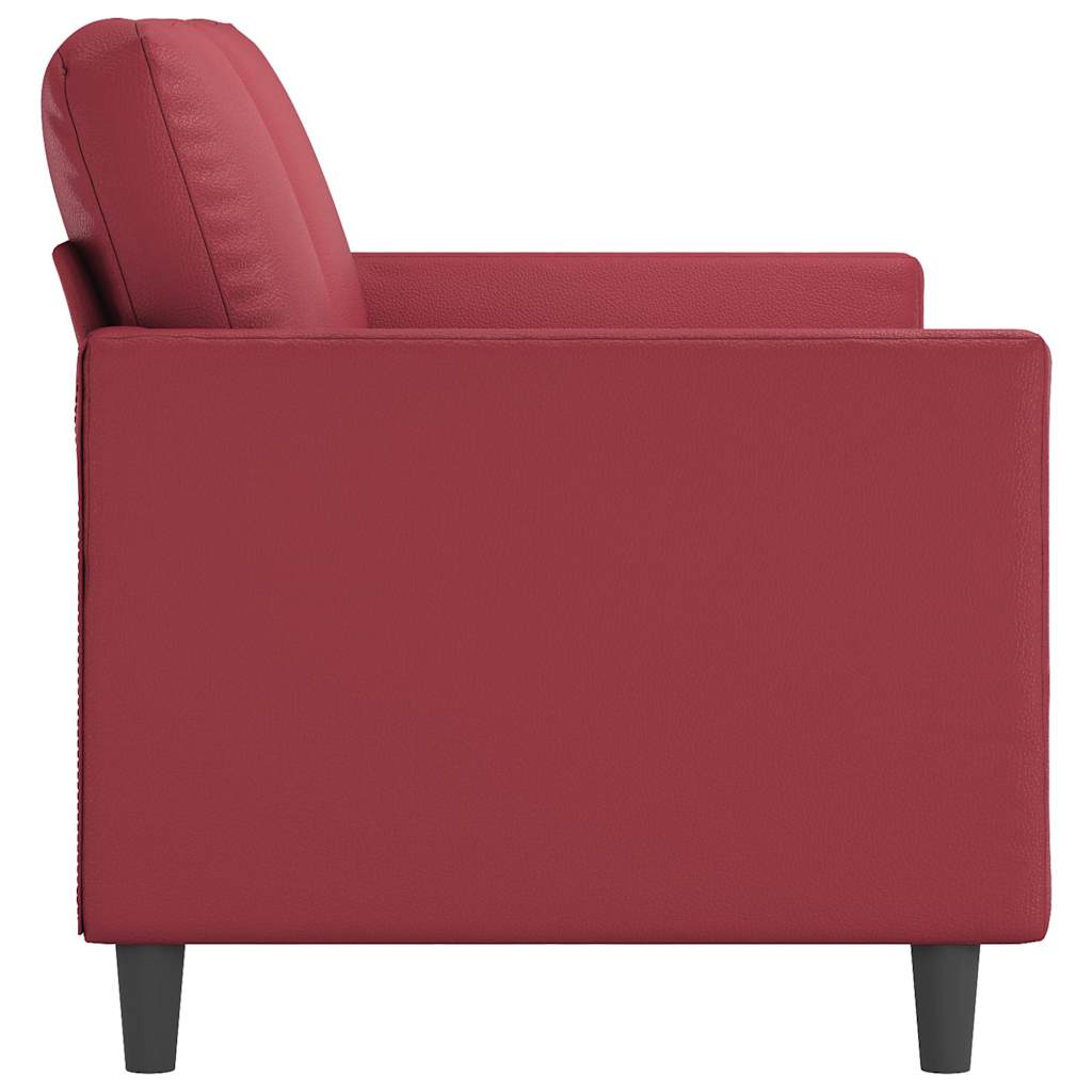 Canapé à 3 places Rouge bordeaux 180 cm Similicuir - XIOS
