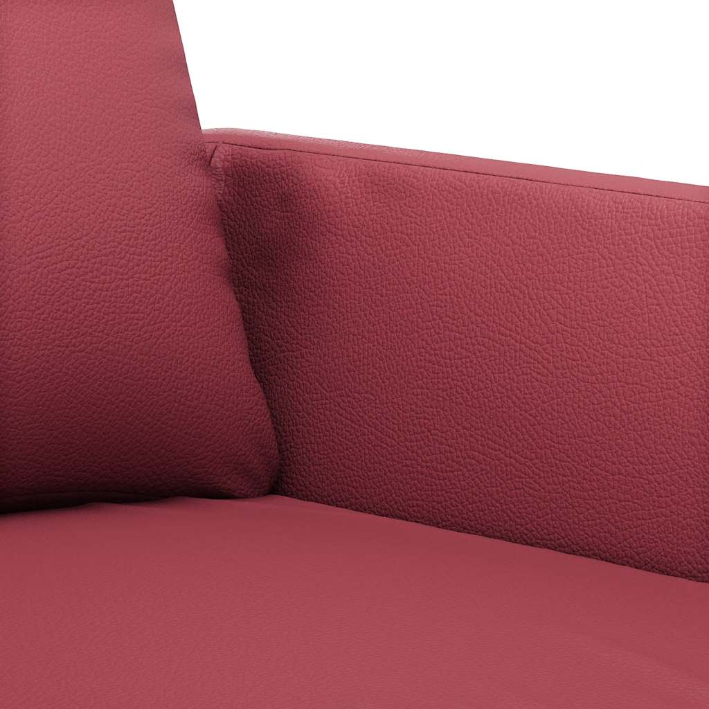 Canapé à 3 places Rouge bordeaux 180 cm Similicuir - XIOS
