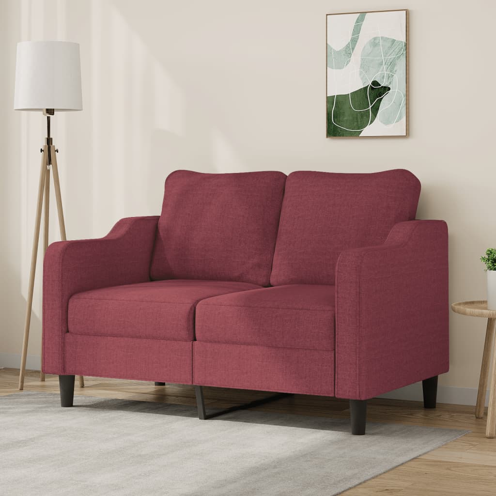 Canapé à 2 places Rouge bordeaux 120 cm Tissu - XIOS