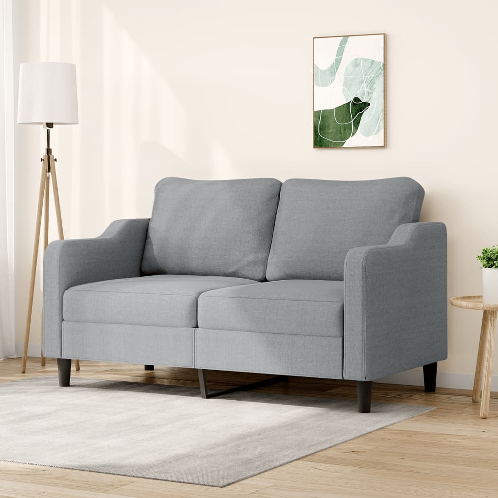 Canapé à 2 places Gris clair 140 cm Tissu - XIOS