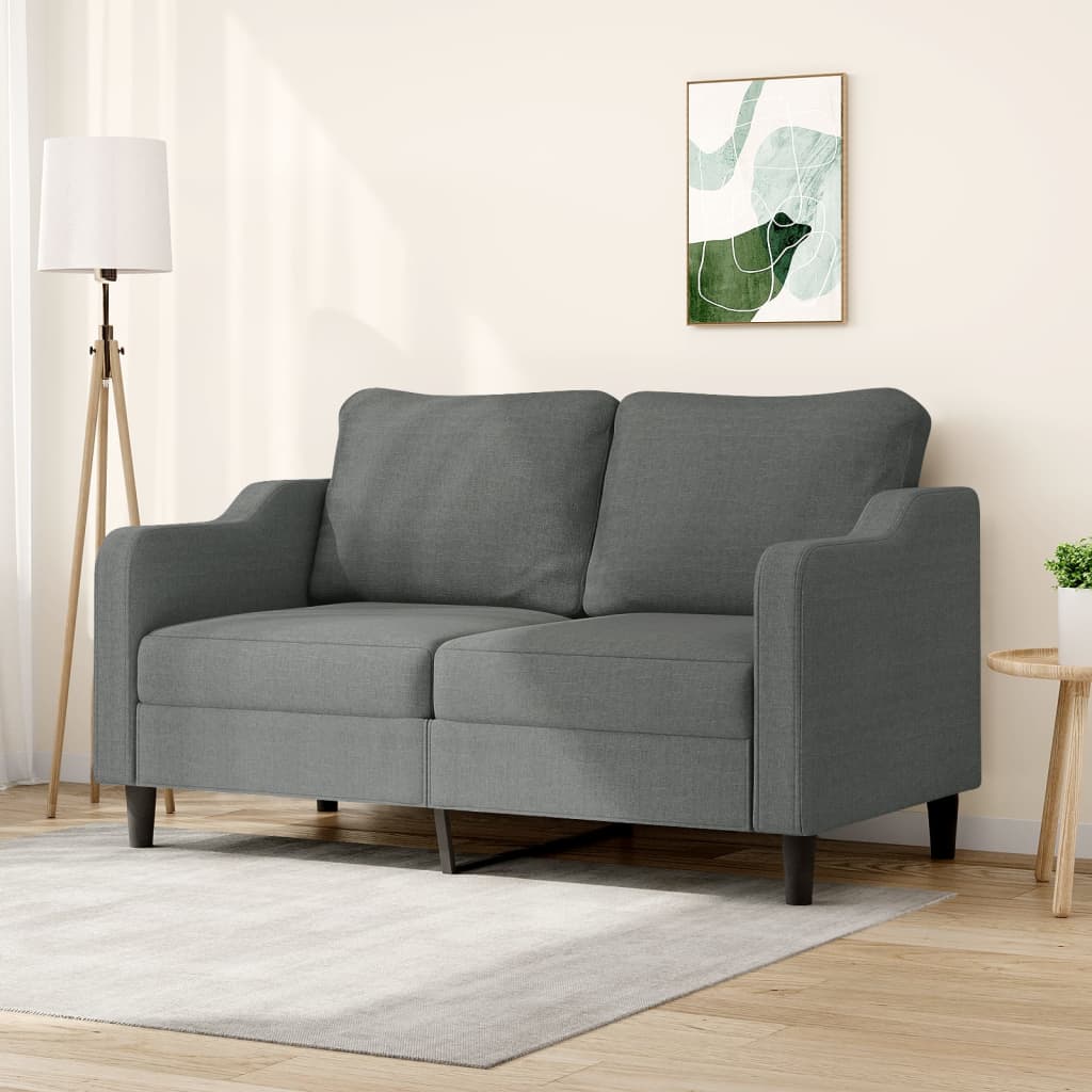 Canapé à 2 places Gris foncé 140 cm Tissu - XIOS