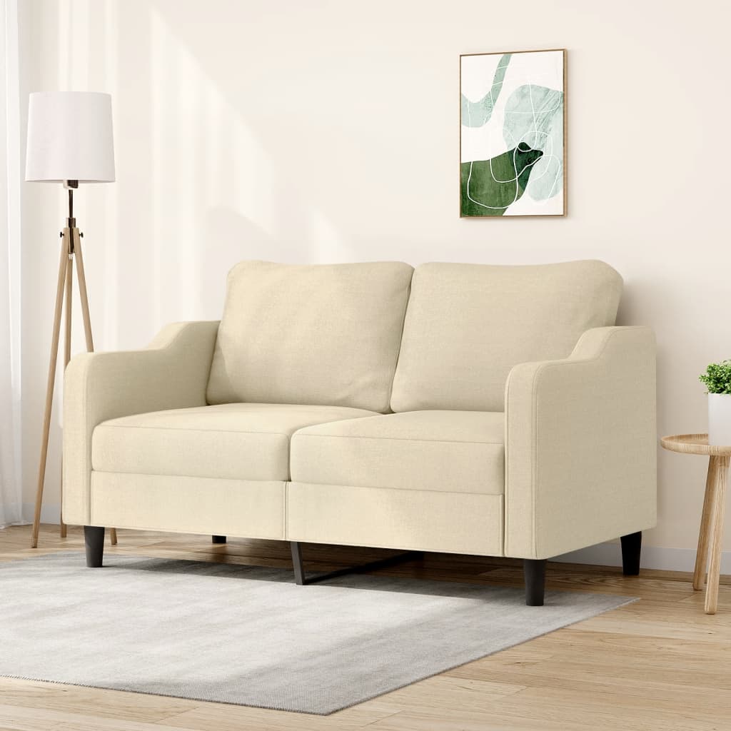 Canapé à 2 places Crème 140 cm Tissu - XIOS