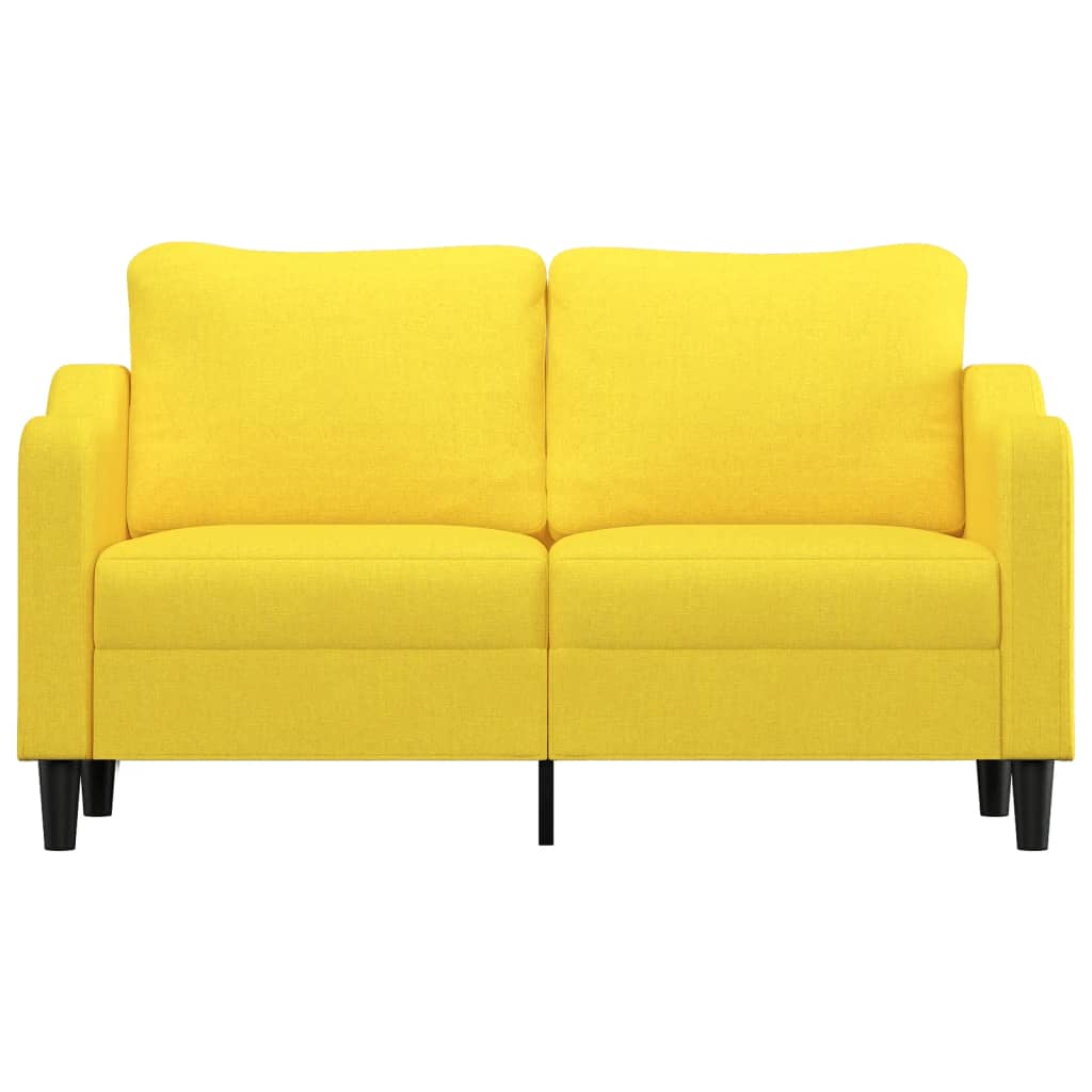 Canapé à 2 places Jaune clair 140 cm Tissu