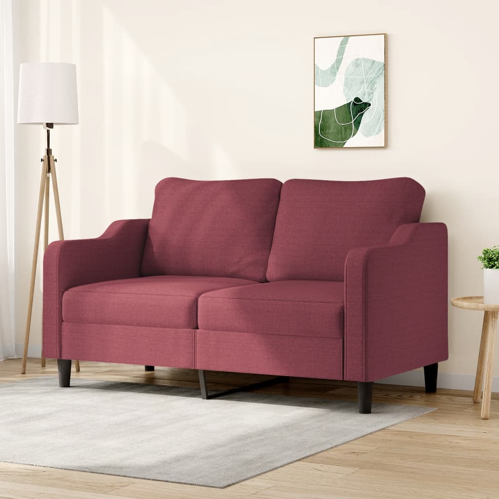 Canapé à 2 places Rouge bordeaux 140 cm Tissu - XIOS
