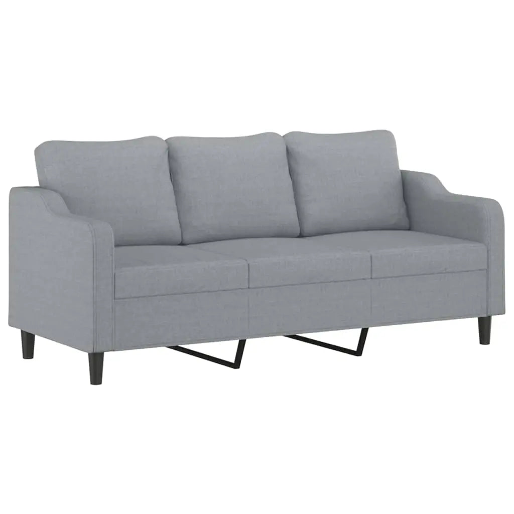 Canapé à 3 places Gris clair 180 cm Tissu - XIOS