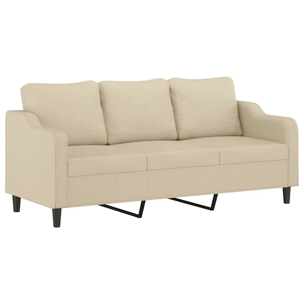 Canapé à 3 places Crème 180 cm Tissu - XIOS