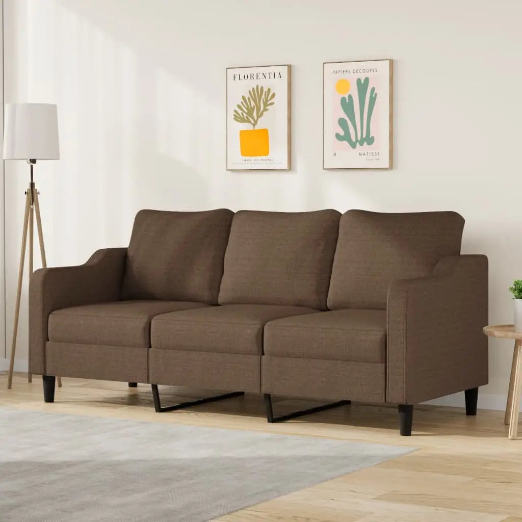 Canapé à 3 places Marron 180 cm Tissu - XIOS