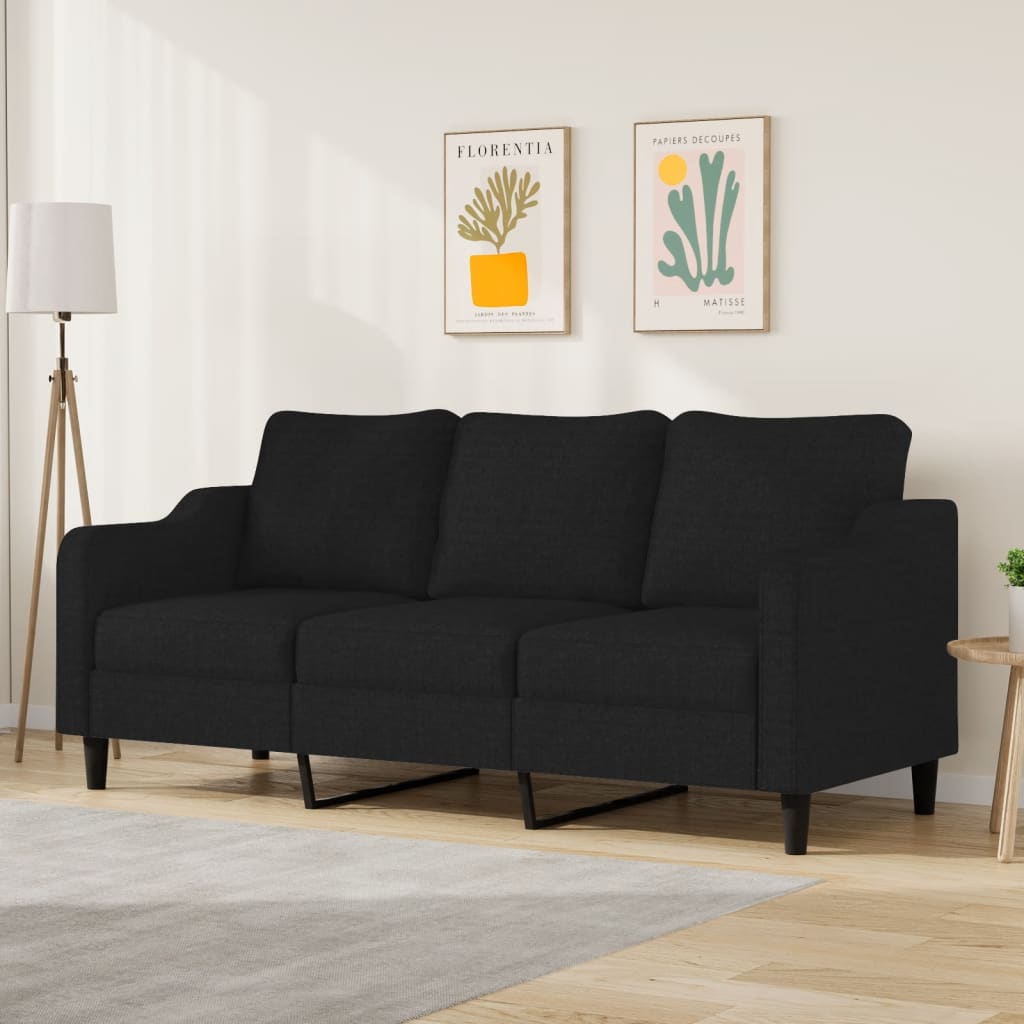 Canapé à 3 places Noir 180 cm Tissu - XIOS