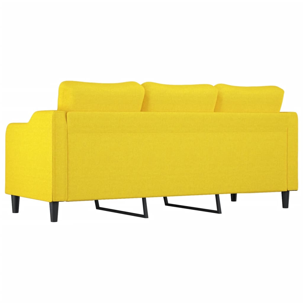Canapé à 3 places Jaune clair 180 cm Tissu - XIOS