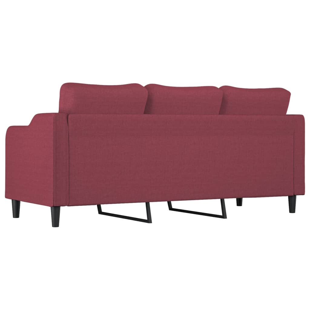 Canapé à 3 places Rouge bordeaux 180 cm Tissu - XIOS