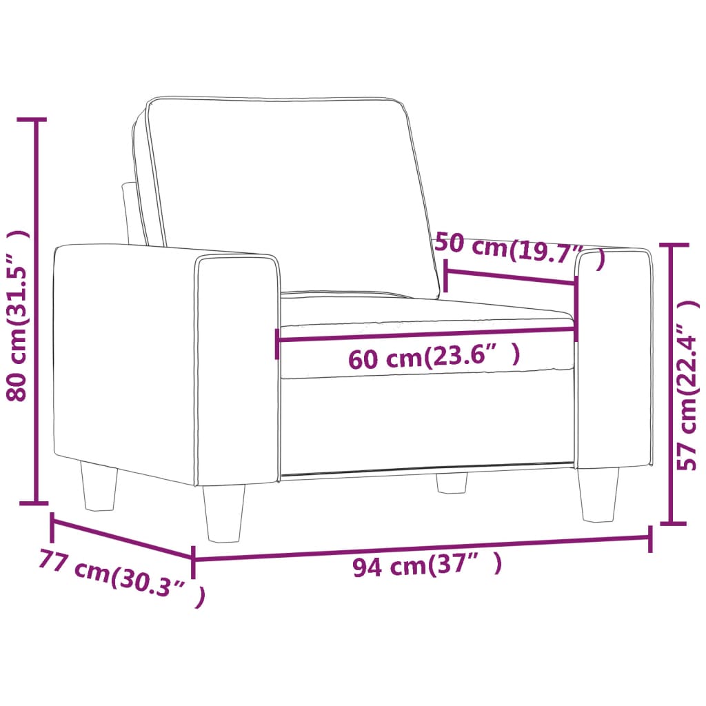Fauteuil Noir 60 cm Tissu - XIOS