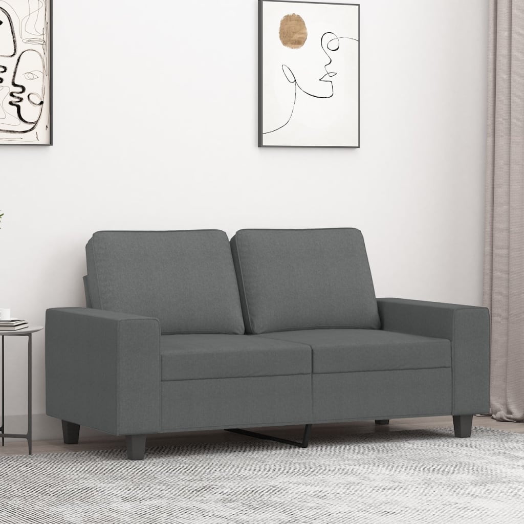 Canapé à 2 places Gris foncé 120 cm Tissu - XIOS