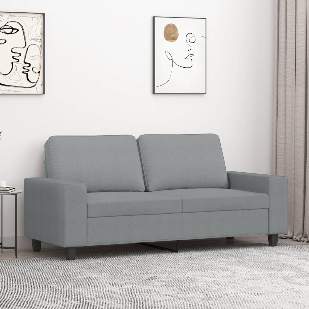 Canapé à 2 places Gris clair 140 cm Tissu - XIOS