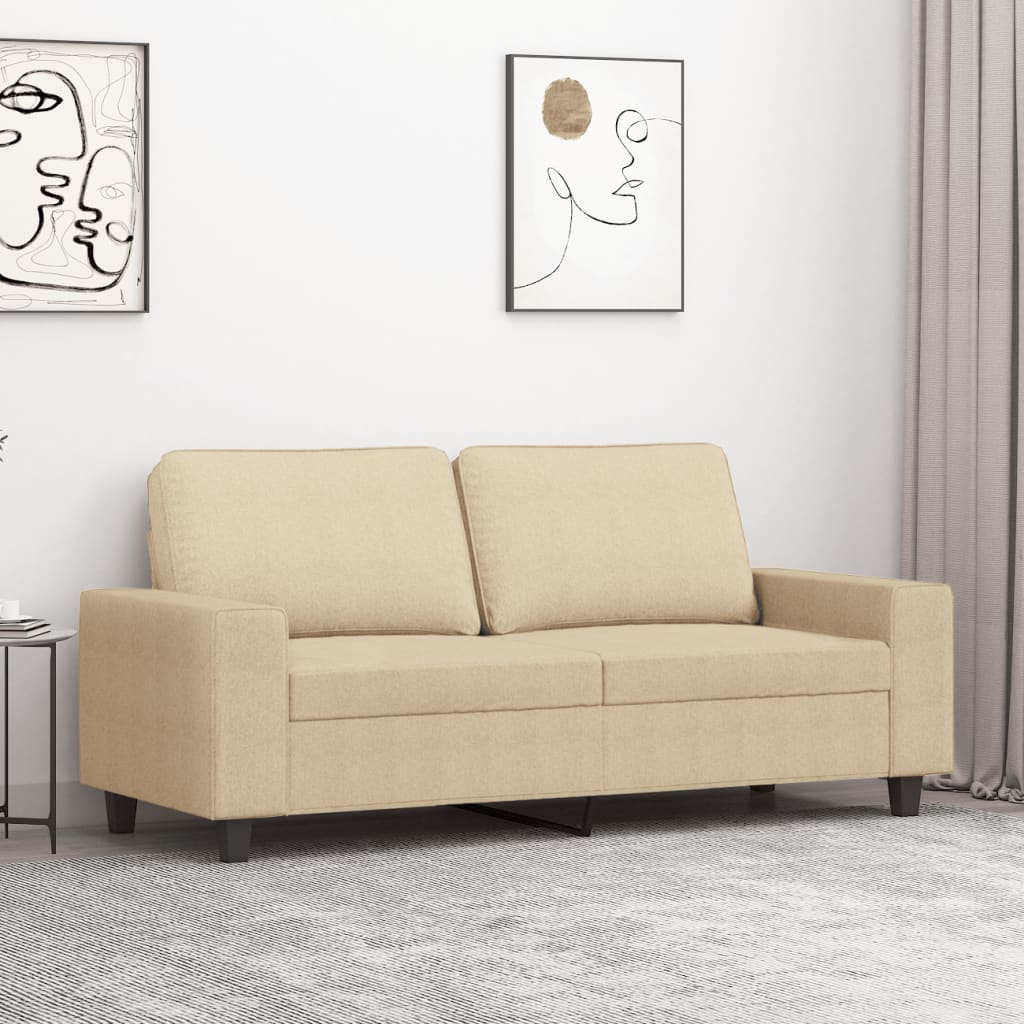 Canapé à 2 places Crème 140 cm Tissu - XIOS