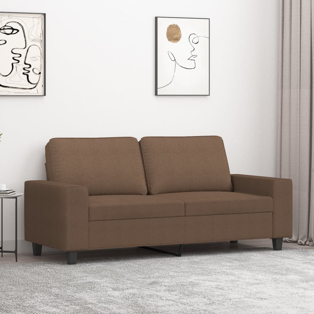 Canapé à 2 places Marron 140 cm Tissu - XIOS
