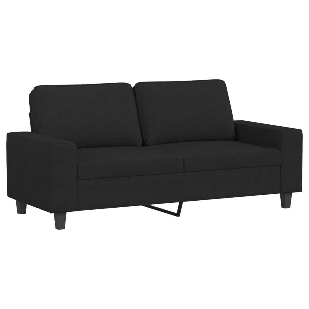 Canapé à 2 places Noir 140 cm Tissu - XIOS