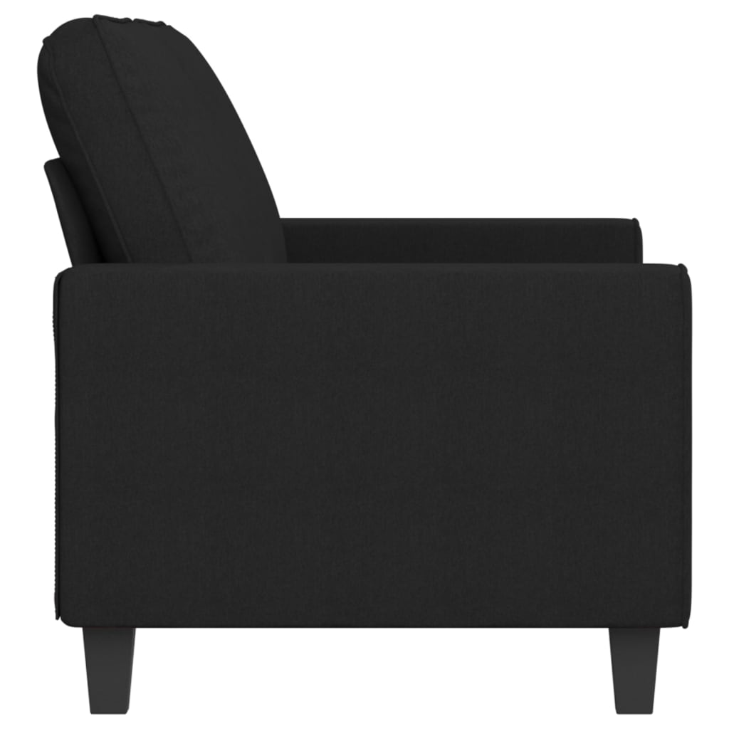 Canapé à 2 places Noir 140 cm Tissu - XIOS