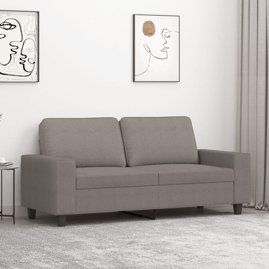 Canapé à 2 places Taupe 140 cm Tissu - XIOS