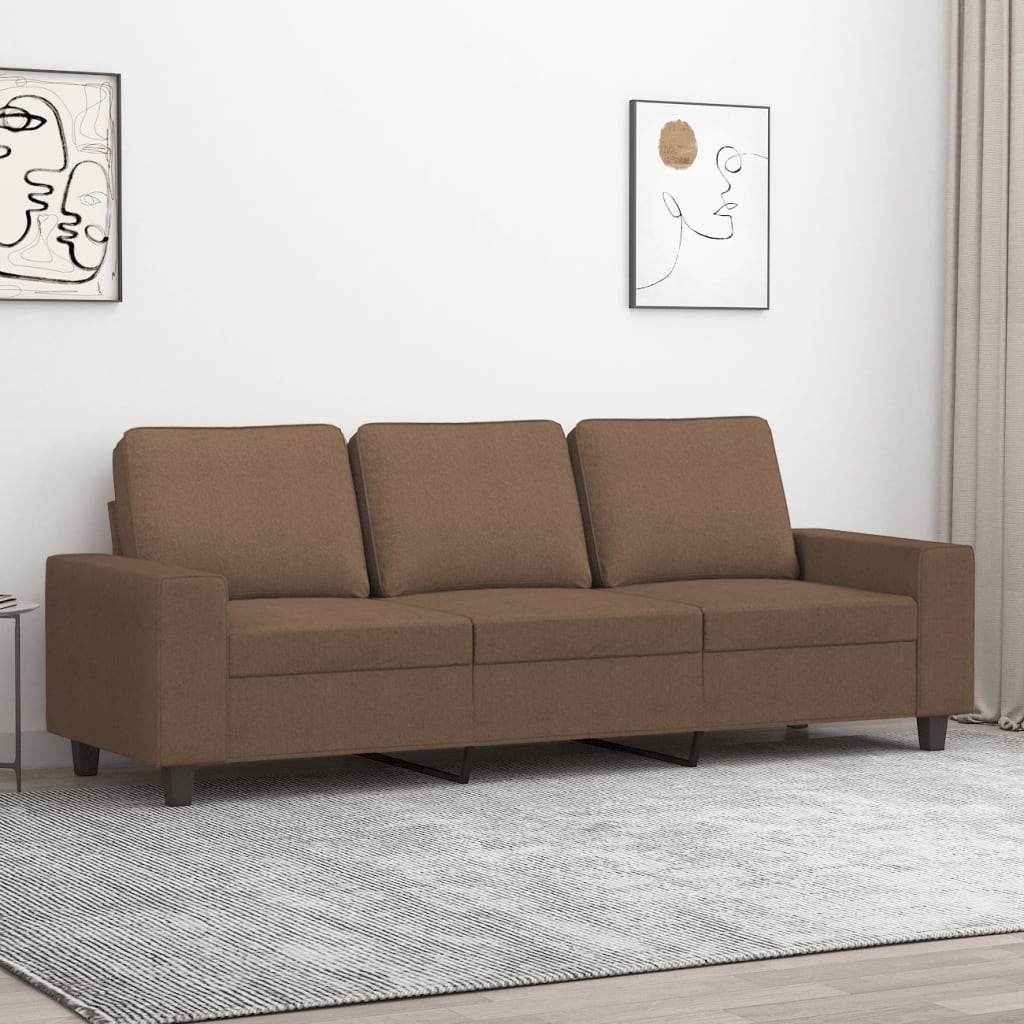 Canapé à 3 places Marron 180 cm Tissu - XIOS