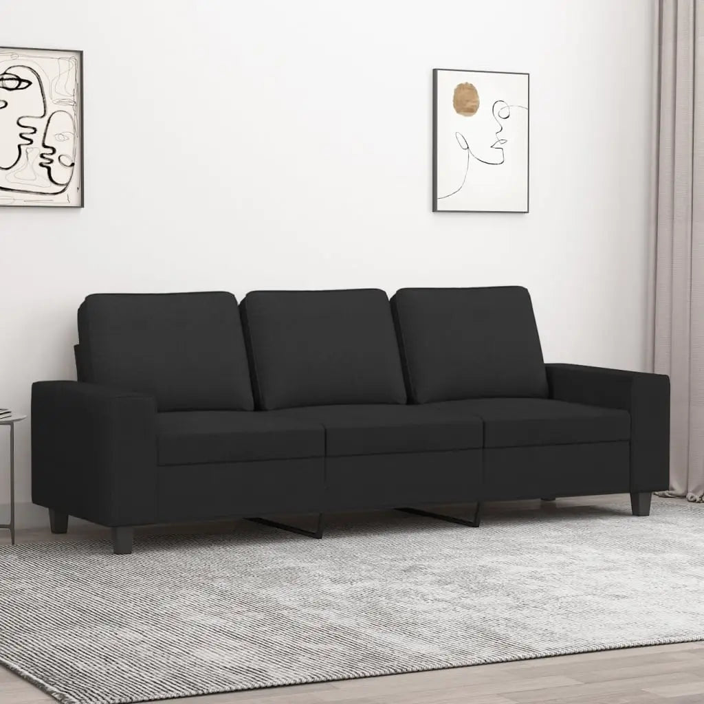 Canapé à 3 places Noir 180 cm Tissu - XIOS