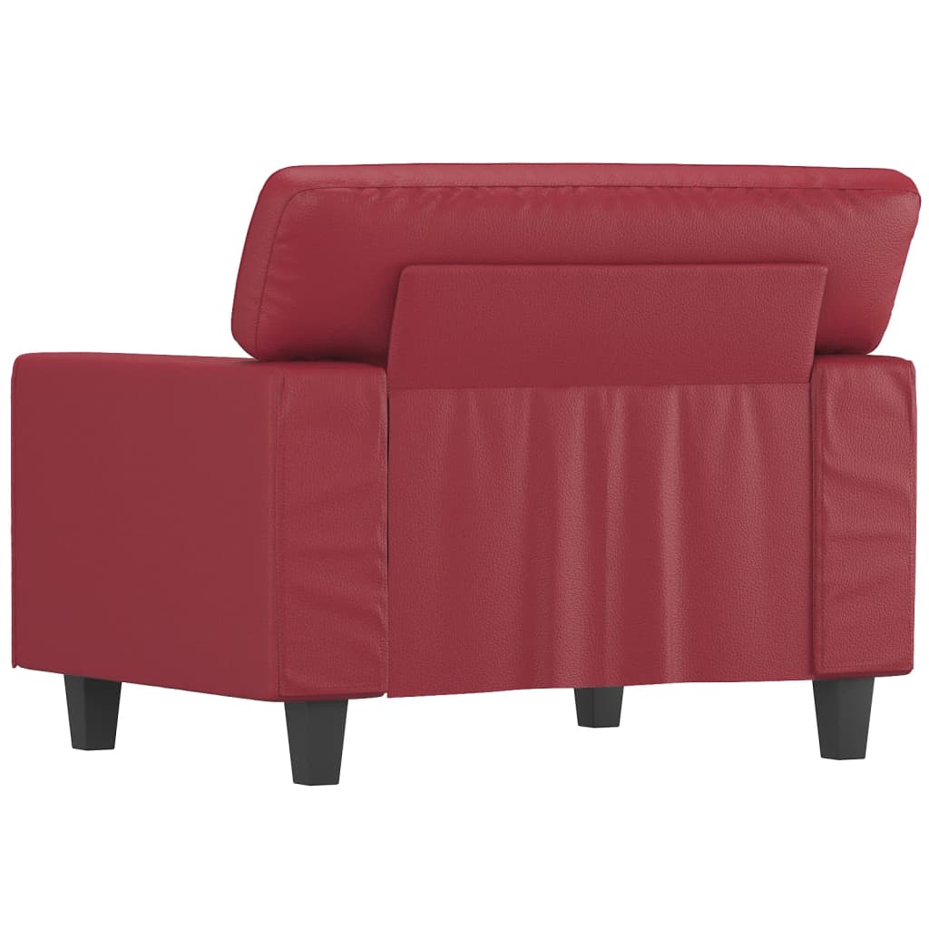 Fauteuil Rouge bordeaux 60 cm Similicuir - XIOS