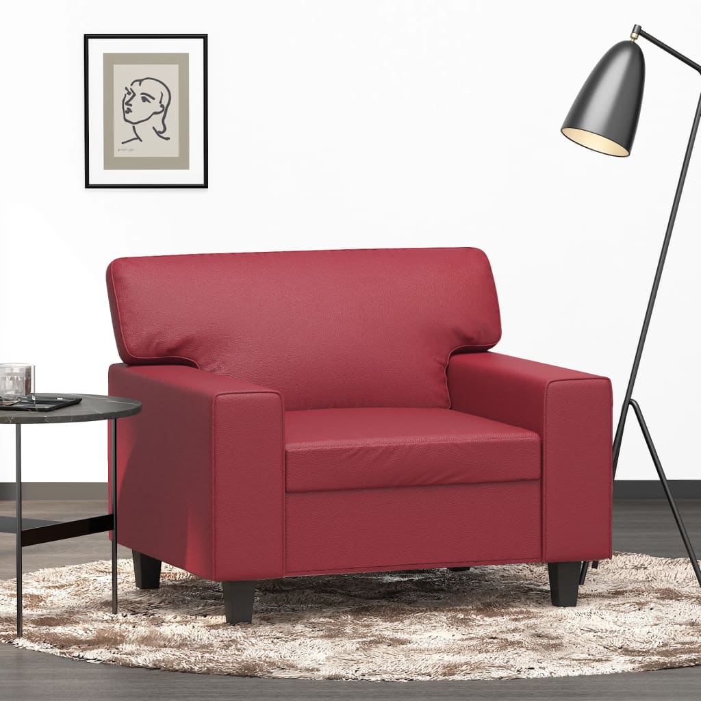 Fauteuil Rouge bordeaux 60 cm Similicuir - XIOS