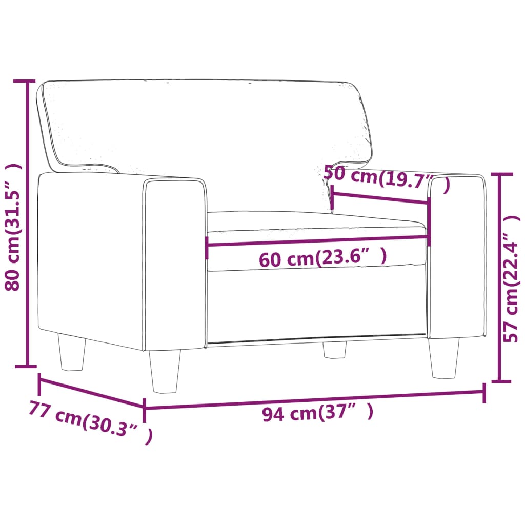 Fauteuil Cappuccino 60 cm Similicuir - XIOS