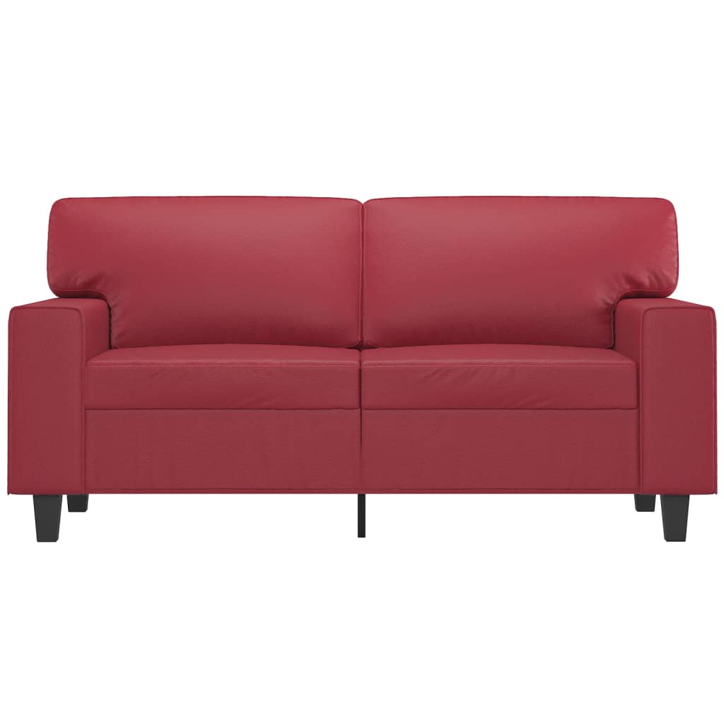 Canapé à 2 places Rouge bordeaux 120 cm Similicuir - XIOS
