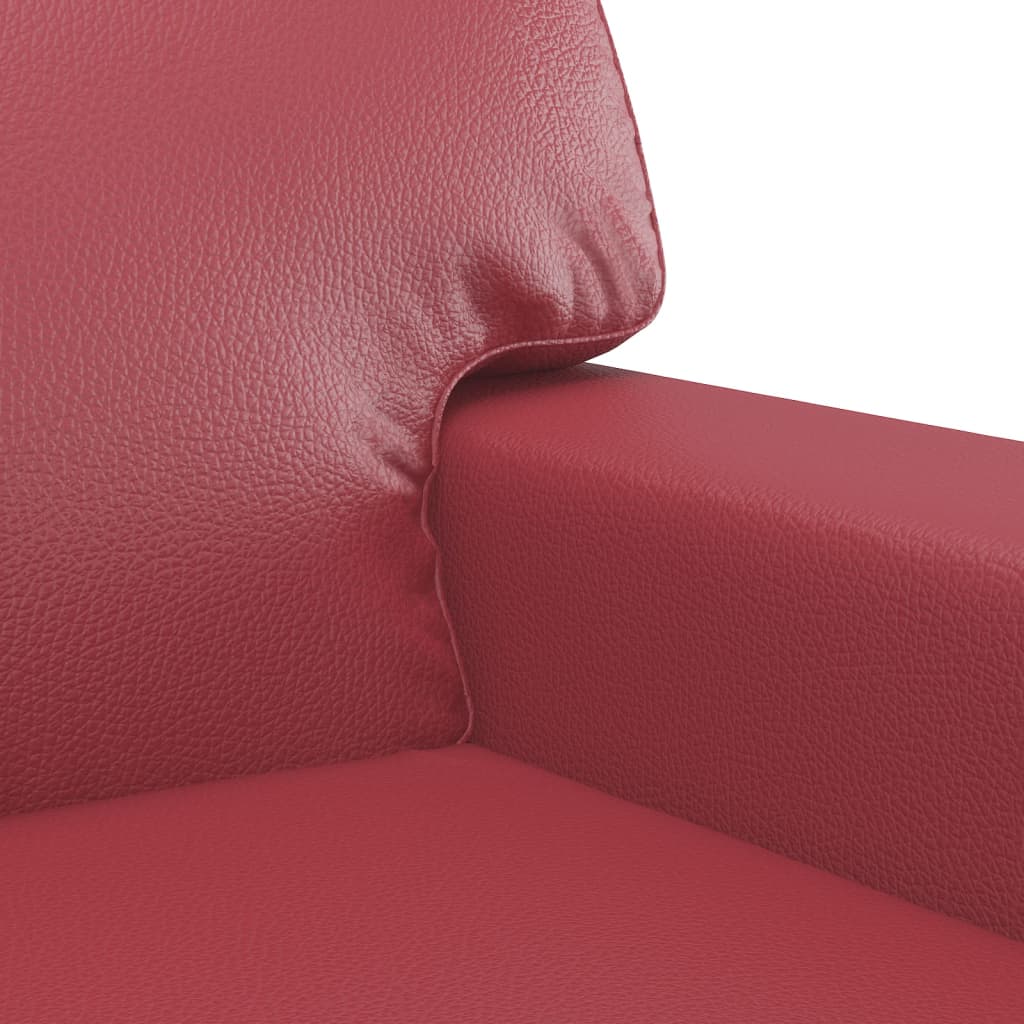 Canapé à 2 places Rouge bordeaux 120 cm Similicuir - XIOS