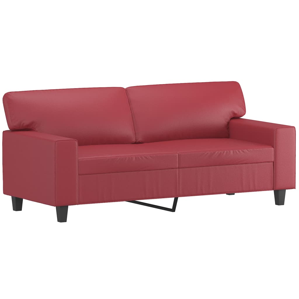 Canapé à 2 places Rouge bordeaux 140 cm Similicuir - XIOS